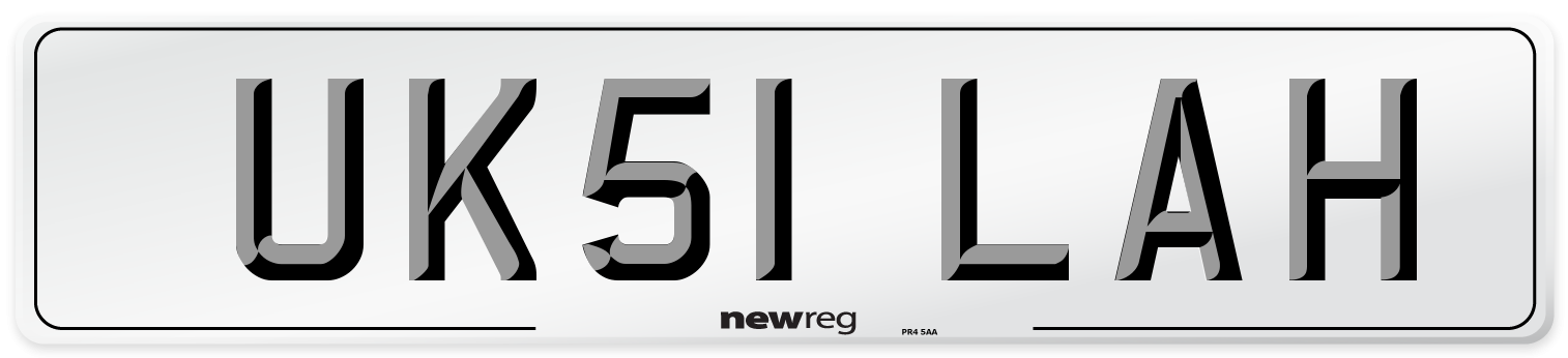 UK51 LAH Number Plate from New Reg